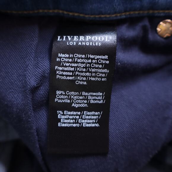 LIVERPOOL High Rise Christine A Line Fray Denim Shorts Rochester Blue Women's 6 - Picture 10 of 11